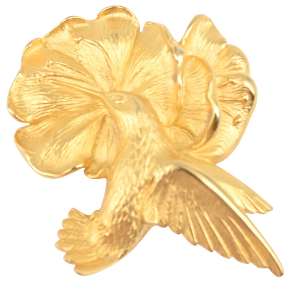 Vintage Doreen Ryan 1994 Hummingbird Belt Buckle Gold Whimsigoth Statement Luxe